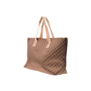 Gucci metallic beige Brown gold tote GG bag a canvas